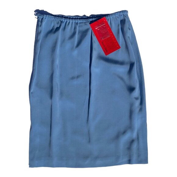 SILK ASSETS Diane Von Furstenberg Silk Floral Blue A-line Knee Length Skirt S - Picture 3 of 4